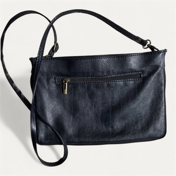 Italian Made Red Cowhide Black Leather Crossbody Bag - Picture 14 of 14